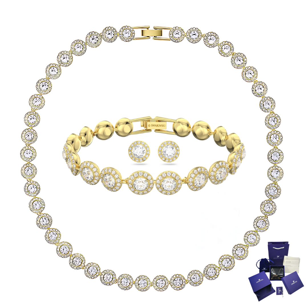 SET CONJUNTO COLLAR + PULSERA + ARETES SWAROVSKI ANGELIC
