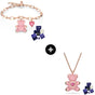 SET CONJUNTO PULSERA Y COLLAR TEDDY BEAR OSO SWAROVSKI