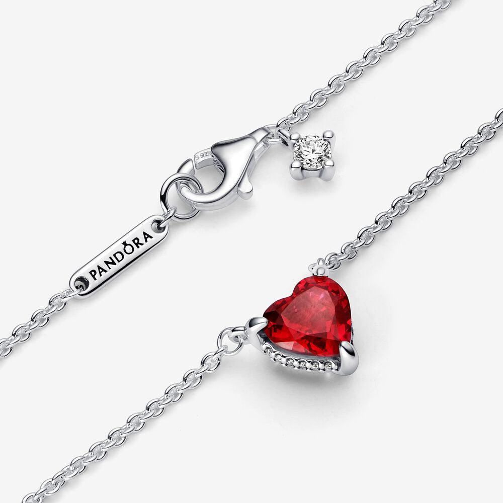 COLLAR CORAZON ROJO LOVE PANDORA S 925 - ZOCALO ONLINE